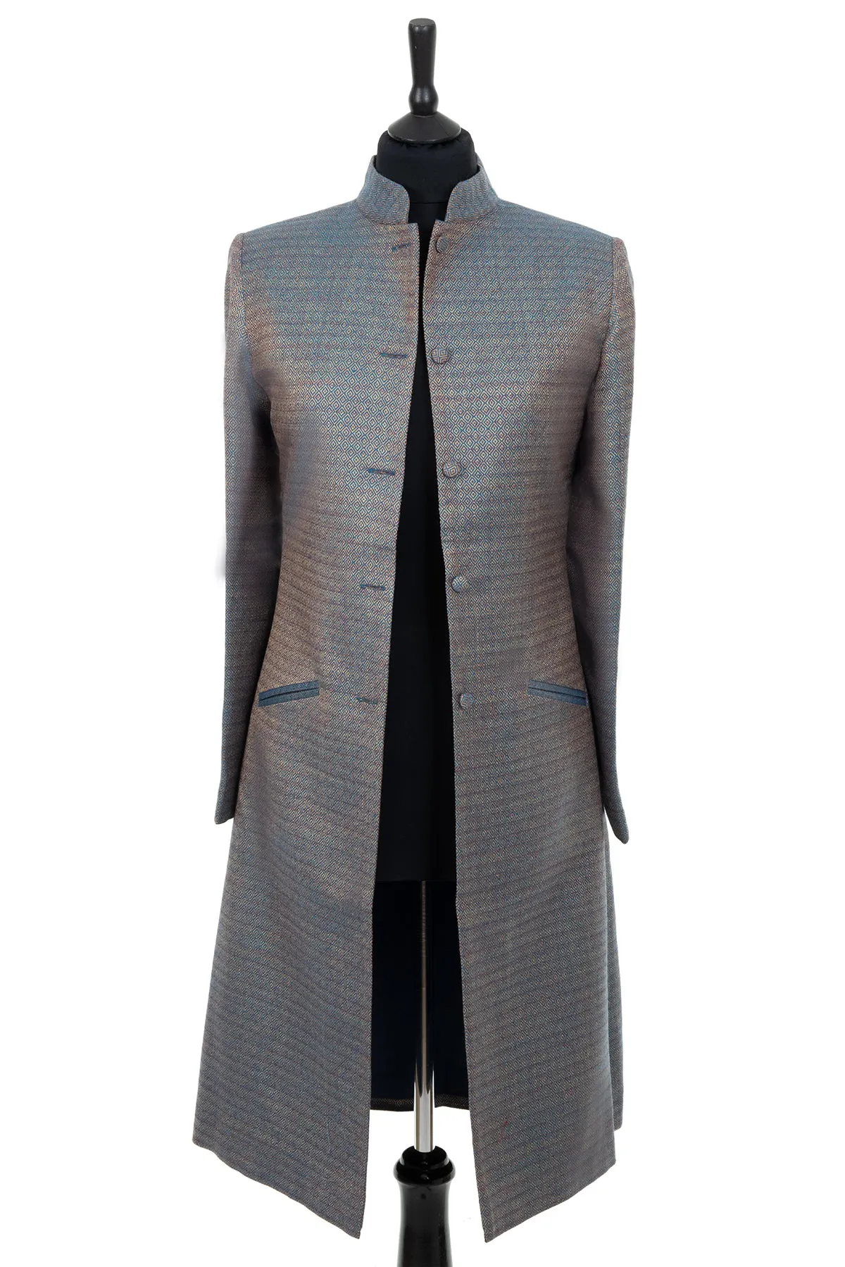 Nehru Coat in Antique Blue