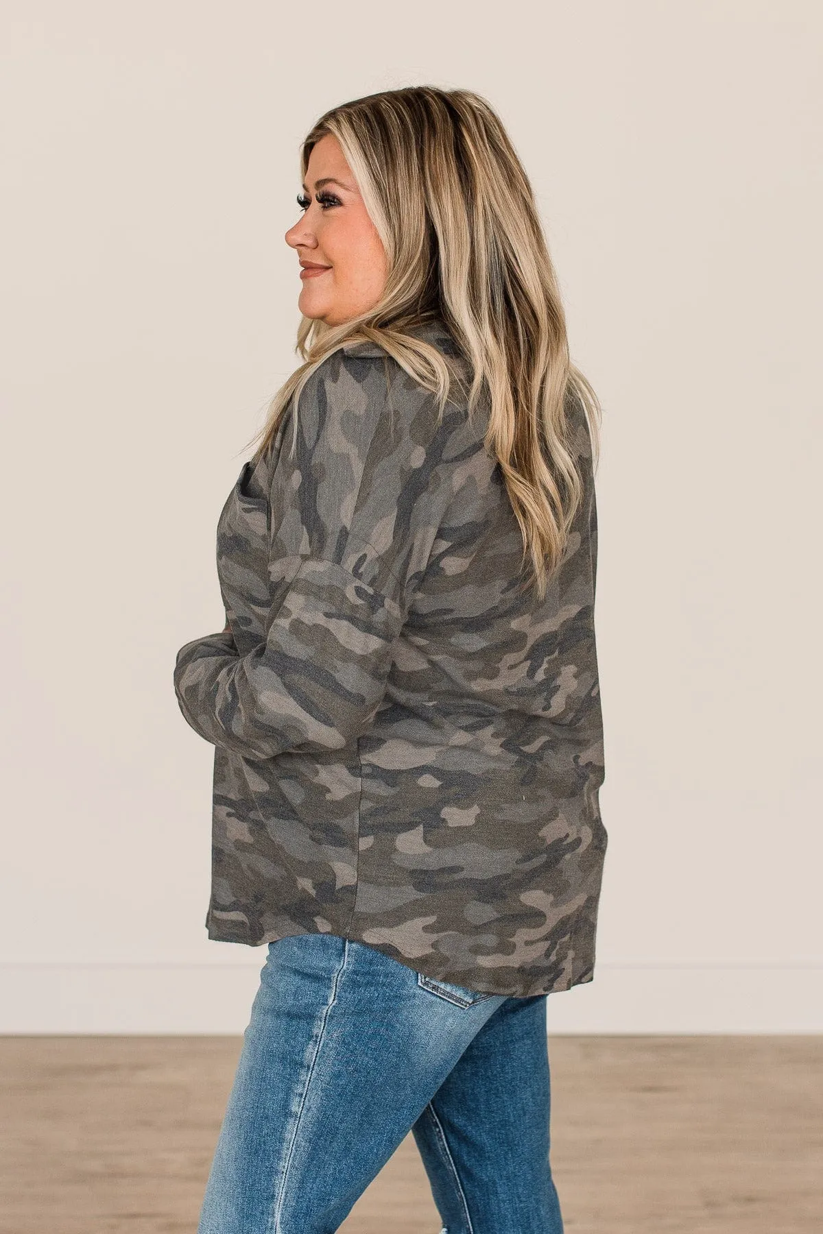 Off The Grid Button Top- Camo