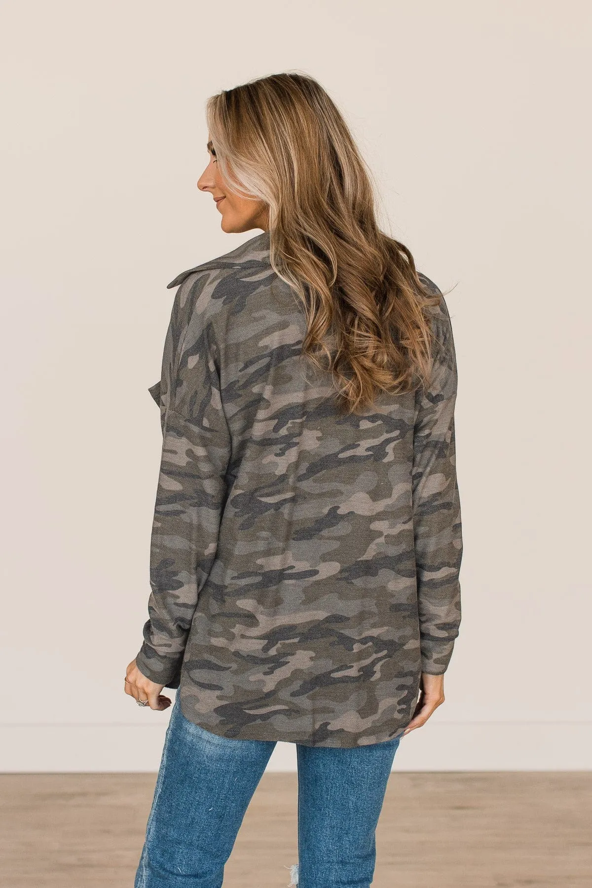 Off The Grid Button Top- Camo