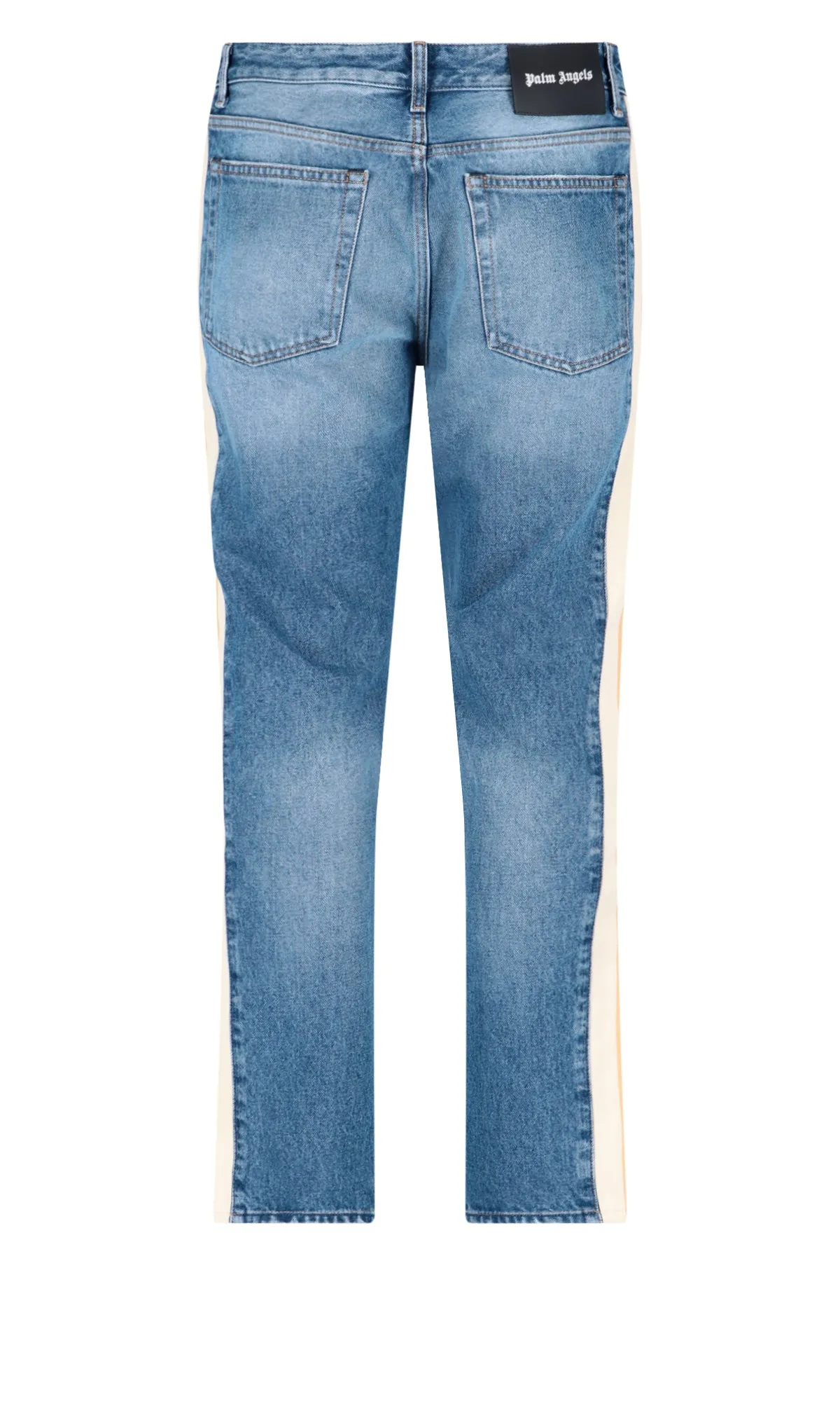 Palm Angels Logo Patch Straight Leg Jeans