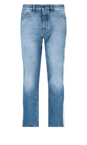 Palm Angels Logo Patch Straight Leg Jeans