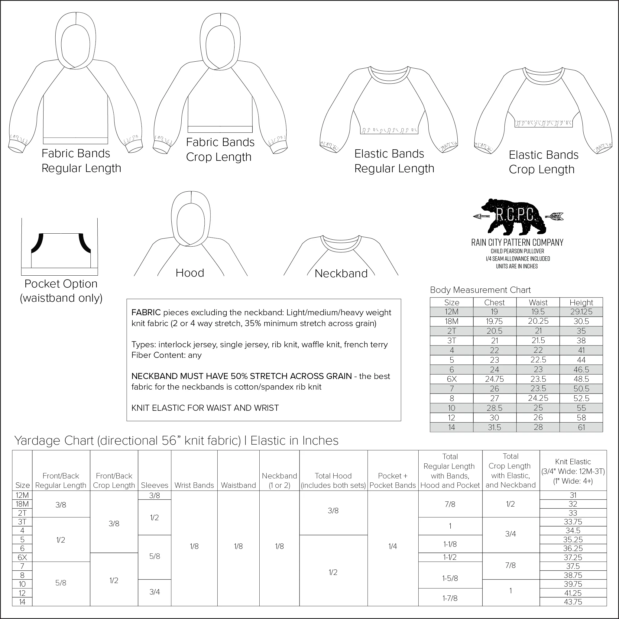 Pearson Pullover | Child Sizes 12M-14 | Beginner Level Sewing Pattern