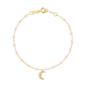 Petite Moon Classic Gigi Baby Pink diamond bracelet, Yellow Gold, 6.7