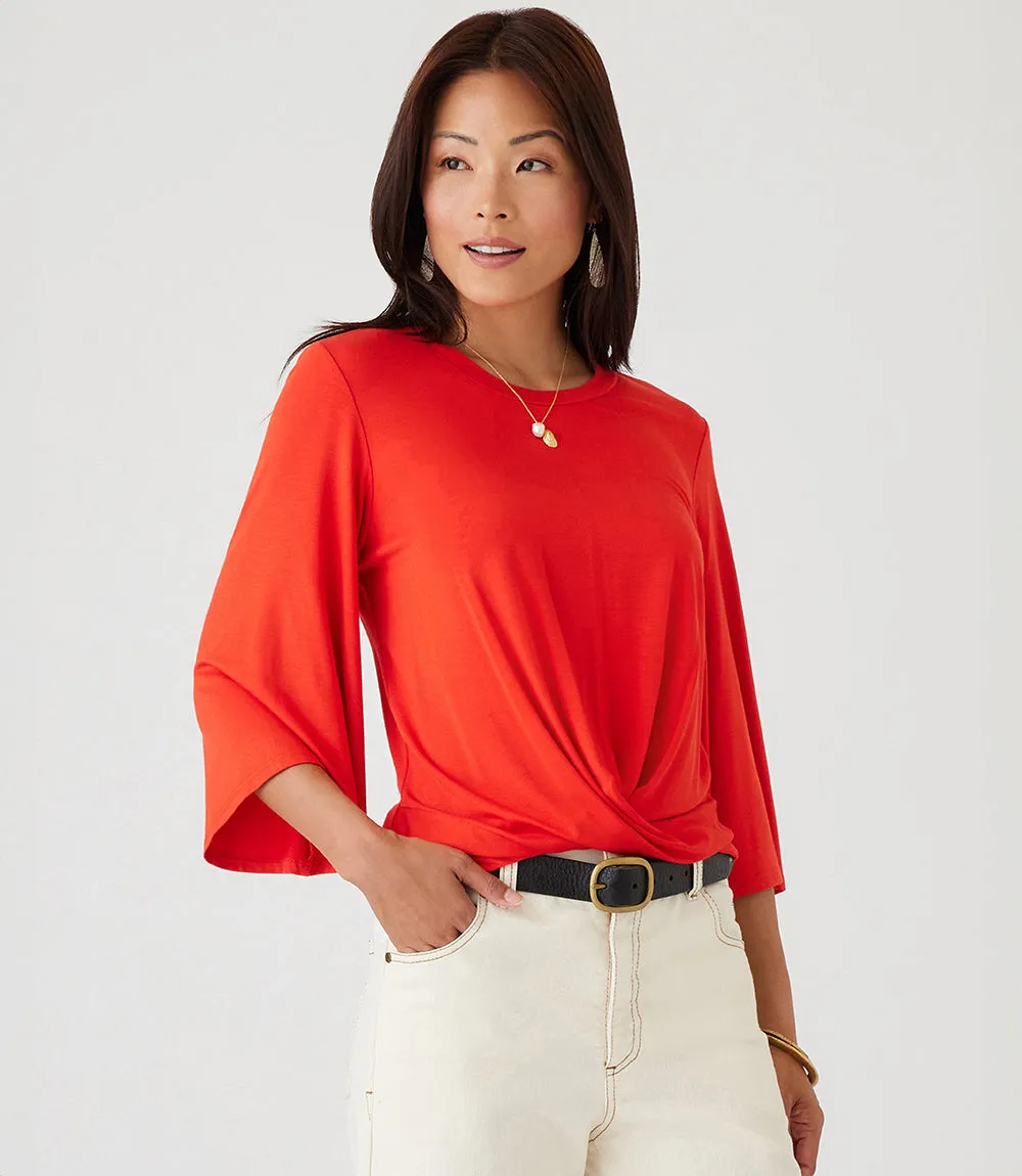 Petite Size Drape Front Top