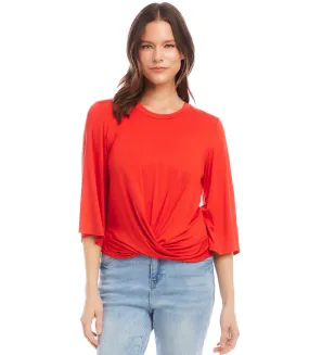 Petite Size Drape Front Top