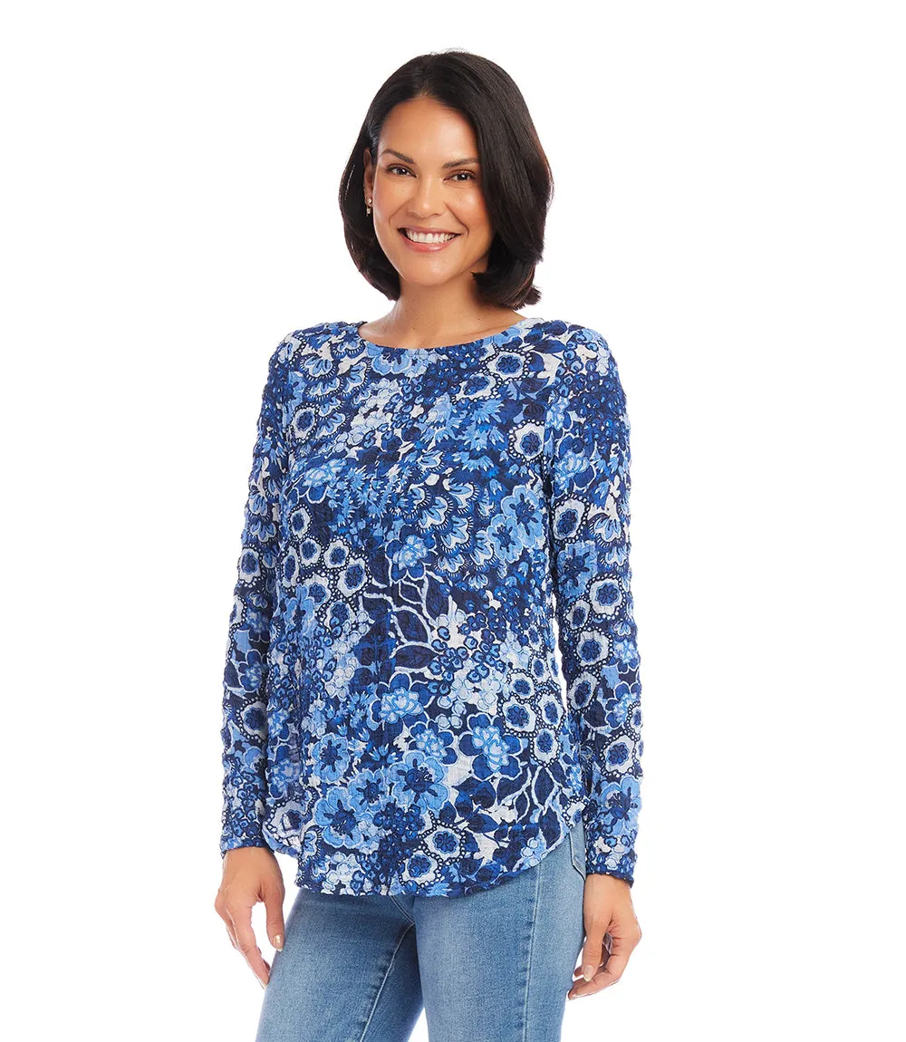 Petite Size Long Sleeve Shirttail Top