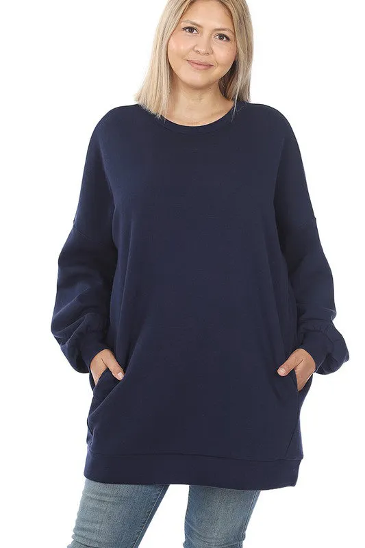 Plus Size Cozy Oversized Sweater (With Pockets)