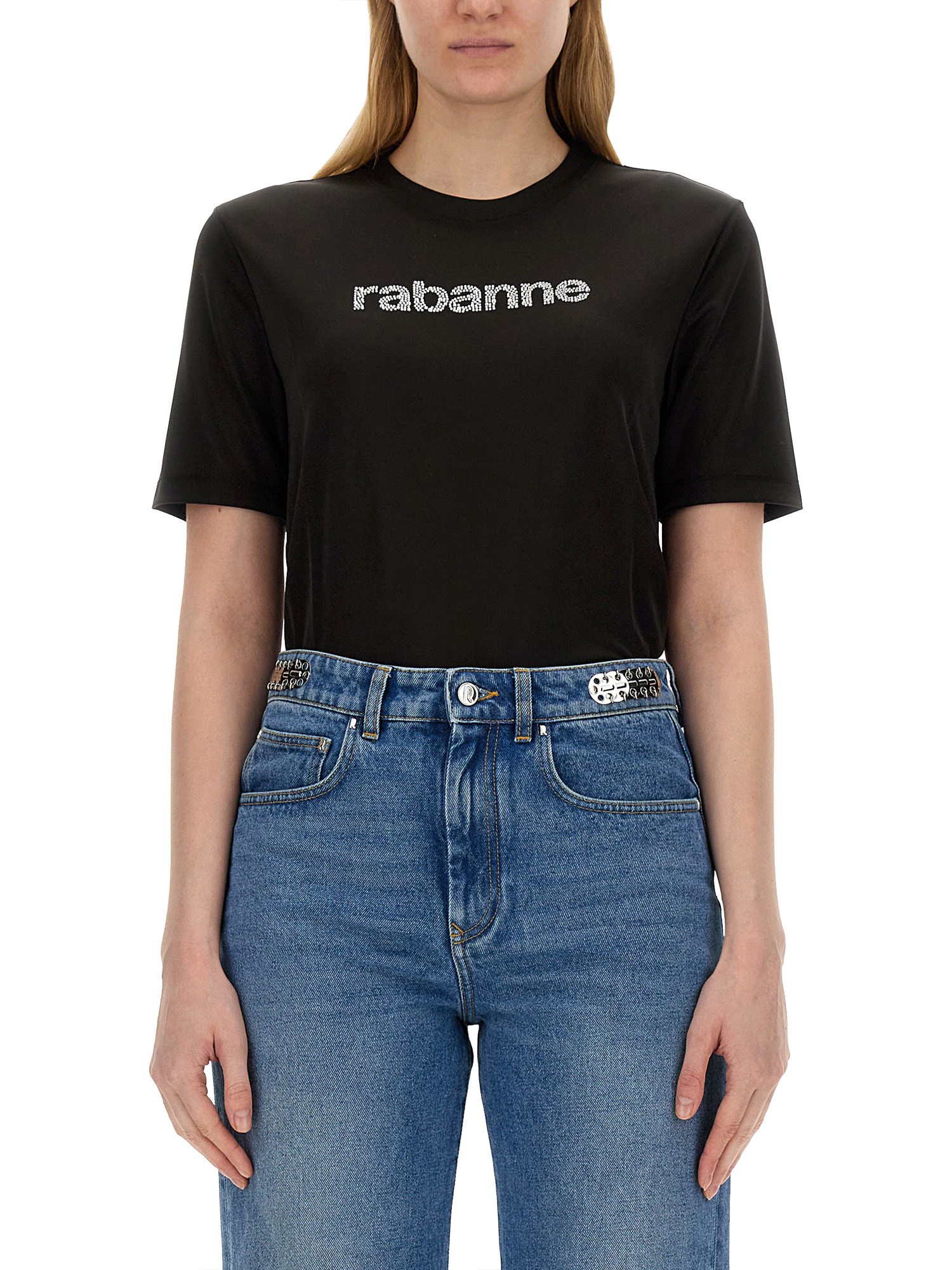 RABANNE    T-SHIRT WITH LOGO