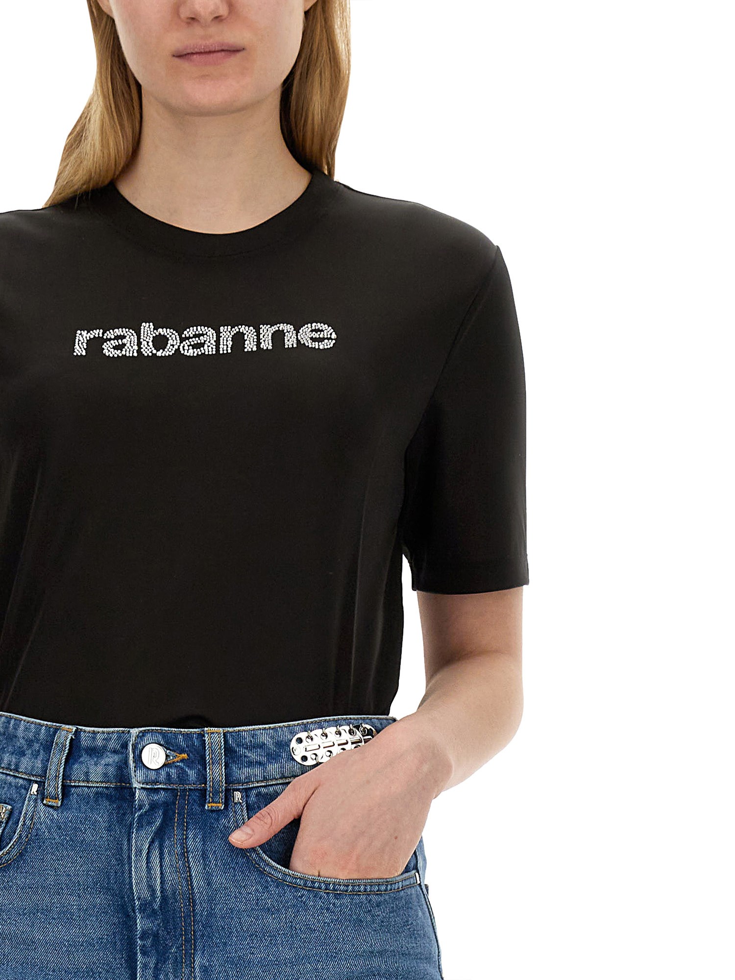 RABANNE    T-SHIRT WITH LOGO