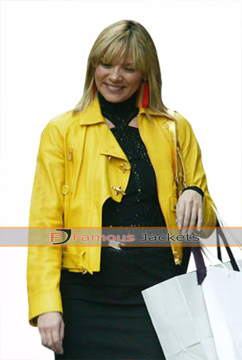 Sex And The City Samantha Jones Yellow Leather Jacket - Famous Jackets