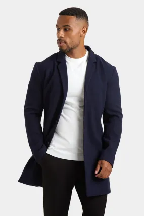 Single Breasted Overcoat in Navy