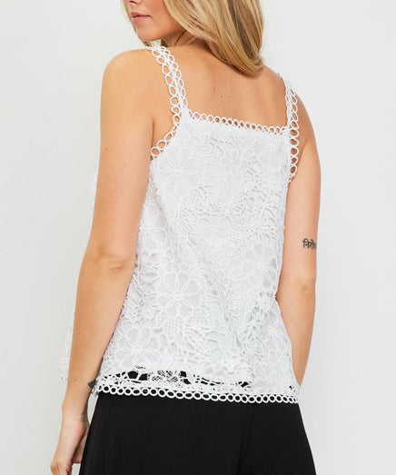 Sleeveless Lace Top - Off White