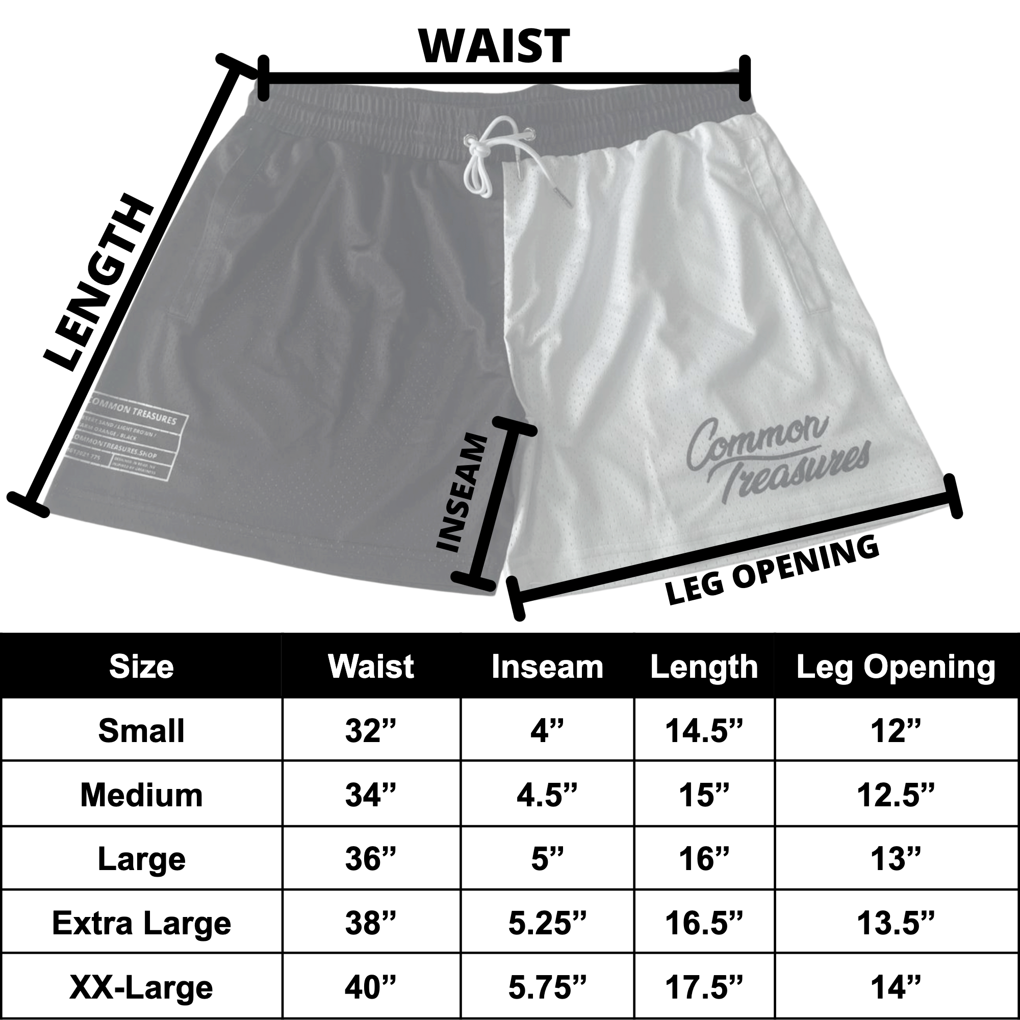 Split Black/White (5” Inseam) - Hoop Shorts