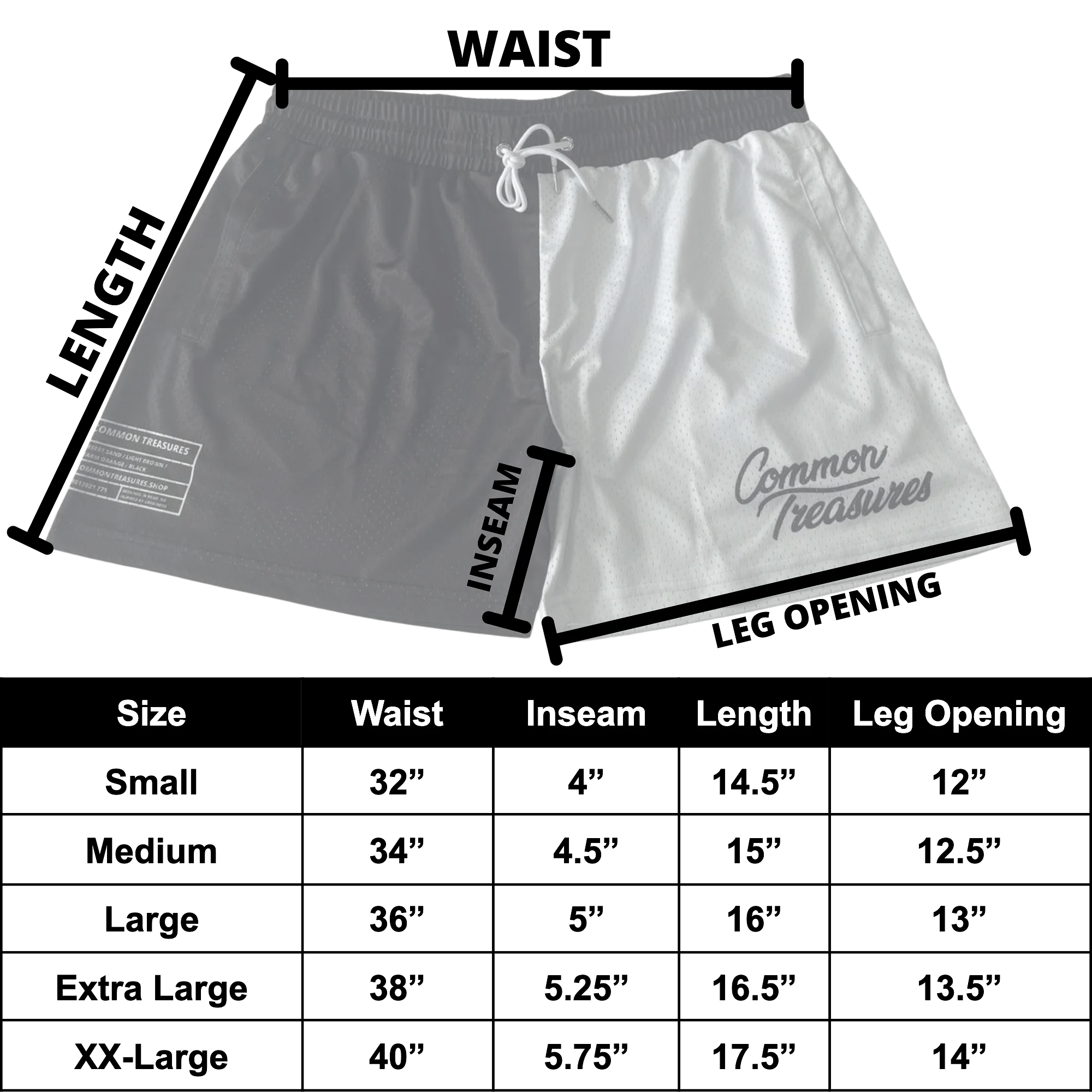 Split Black/White (5” Inseam) - Hoop Shorts