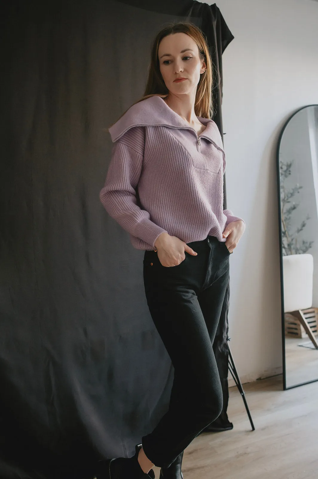 The Tiana Zip Turtleneck Sweater