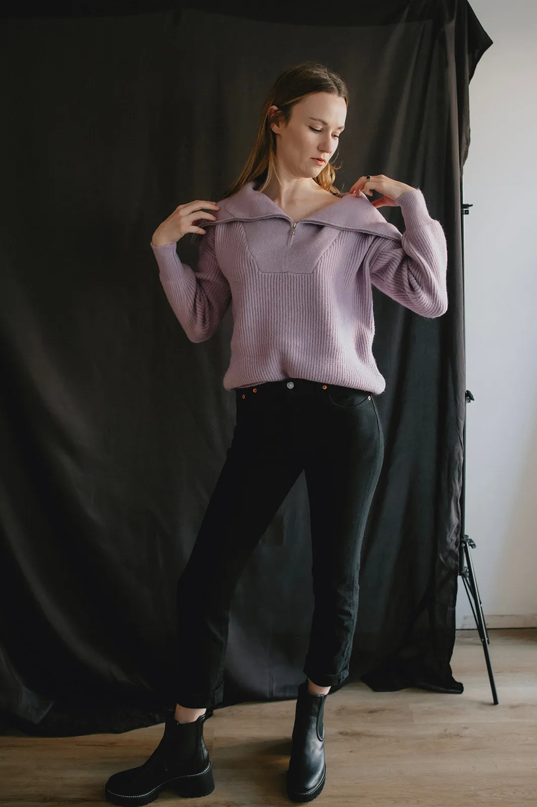 The Tiana Zip Turtleneck Sweater