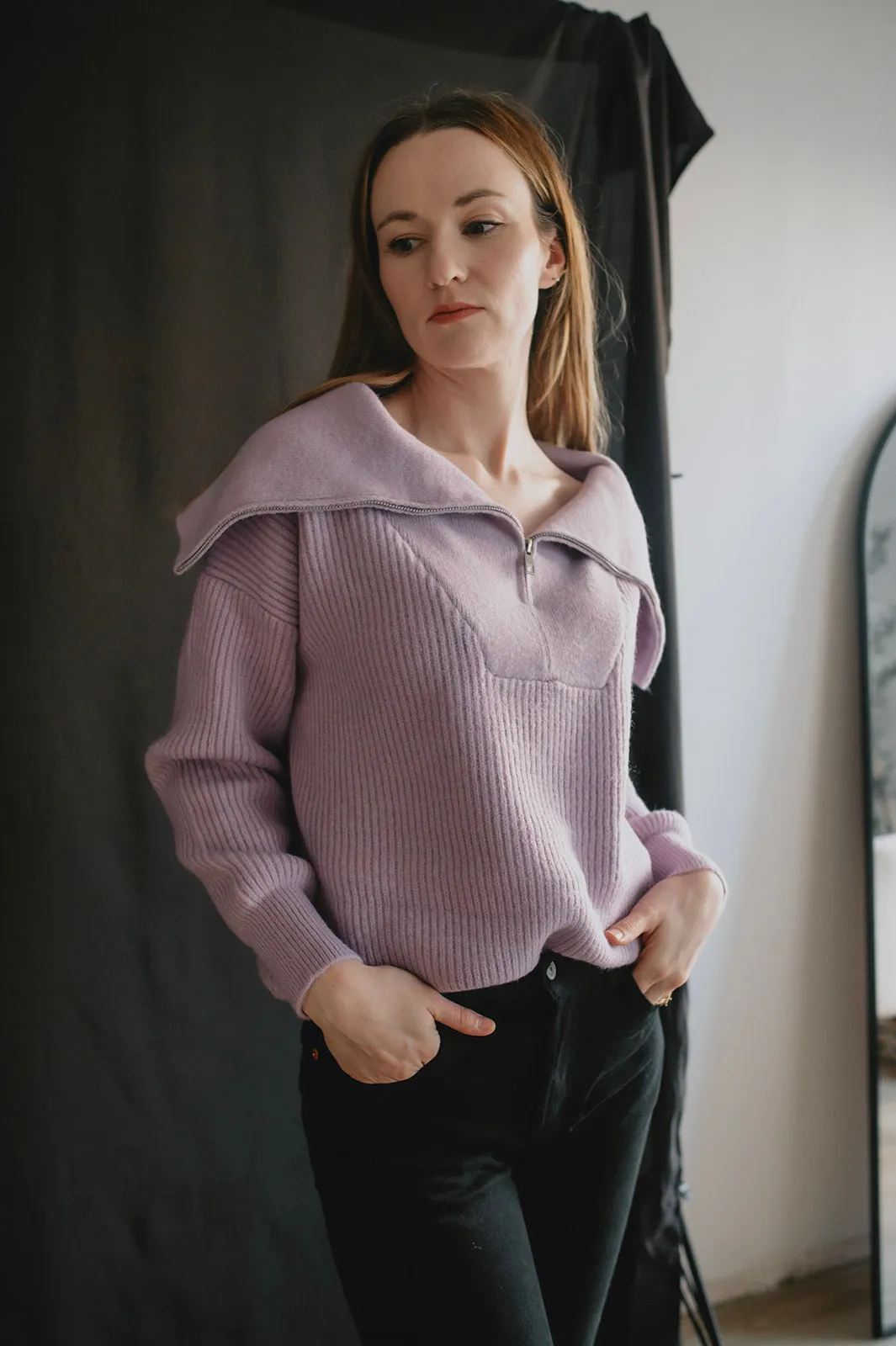 The Tiana Zip Turtleneck Sweater