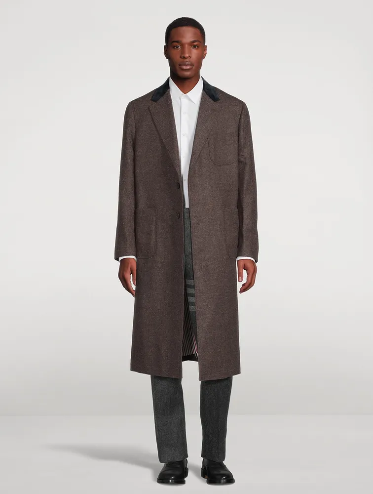 THOM BROWNE Shetland Elongated Sack Overcoat