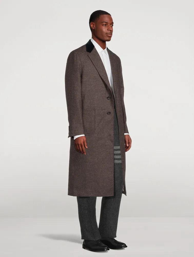 THOM BROWNE Shetland Elongated Sack Overcoat