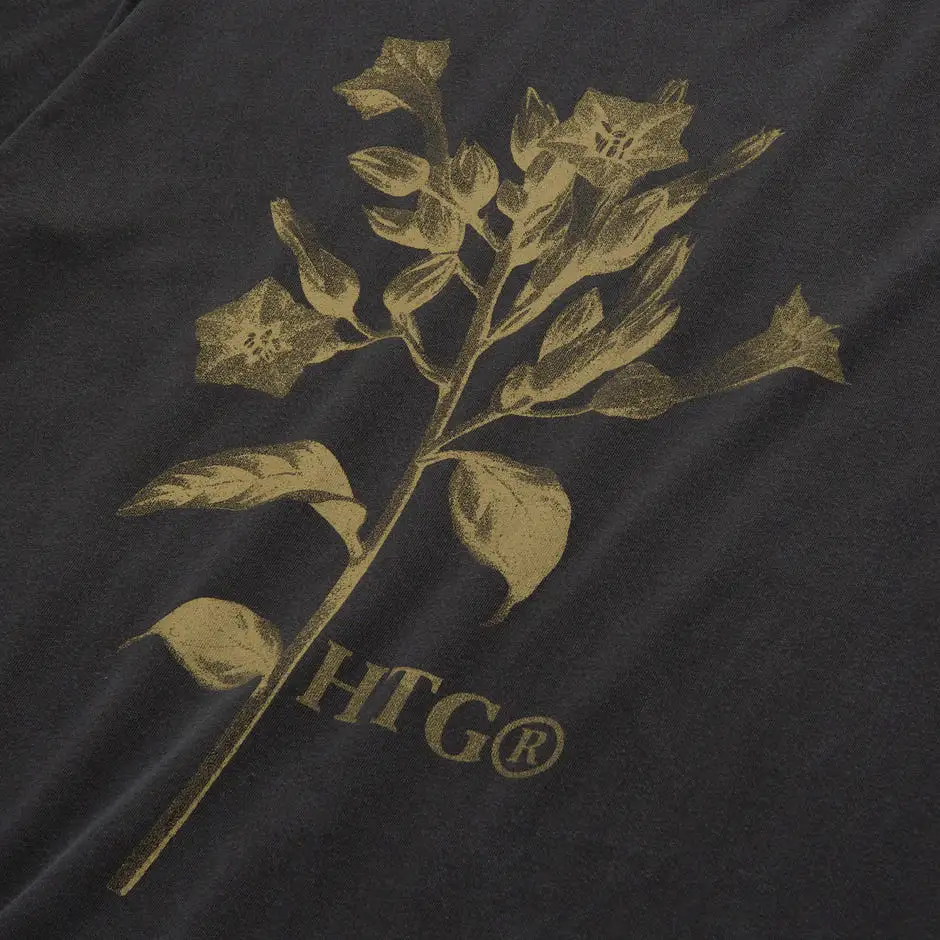 TOBACCO FLOWER SS TEE BLACK