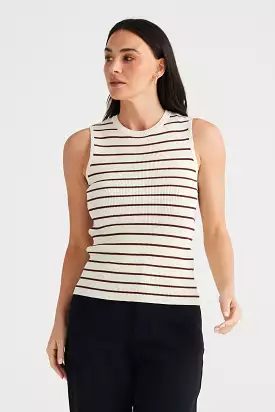 Tori Thin Stripe Tank - White Black