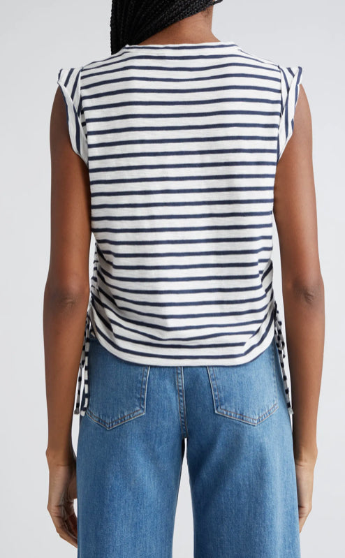 Veronica Beard - Vinci Top - Off White/Marine Stripe