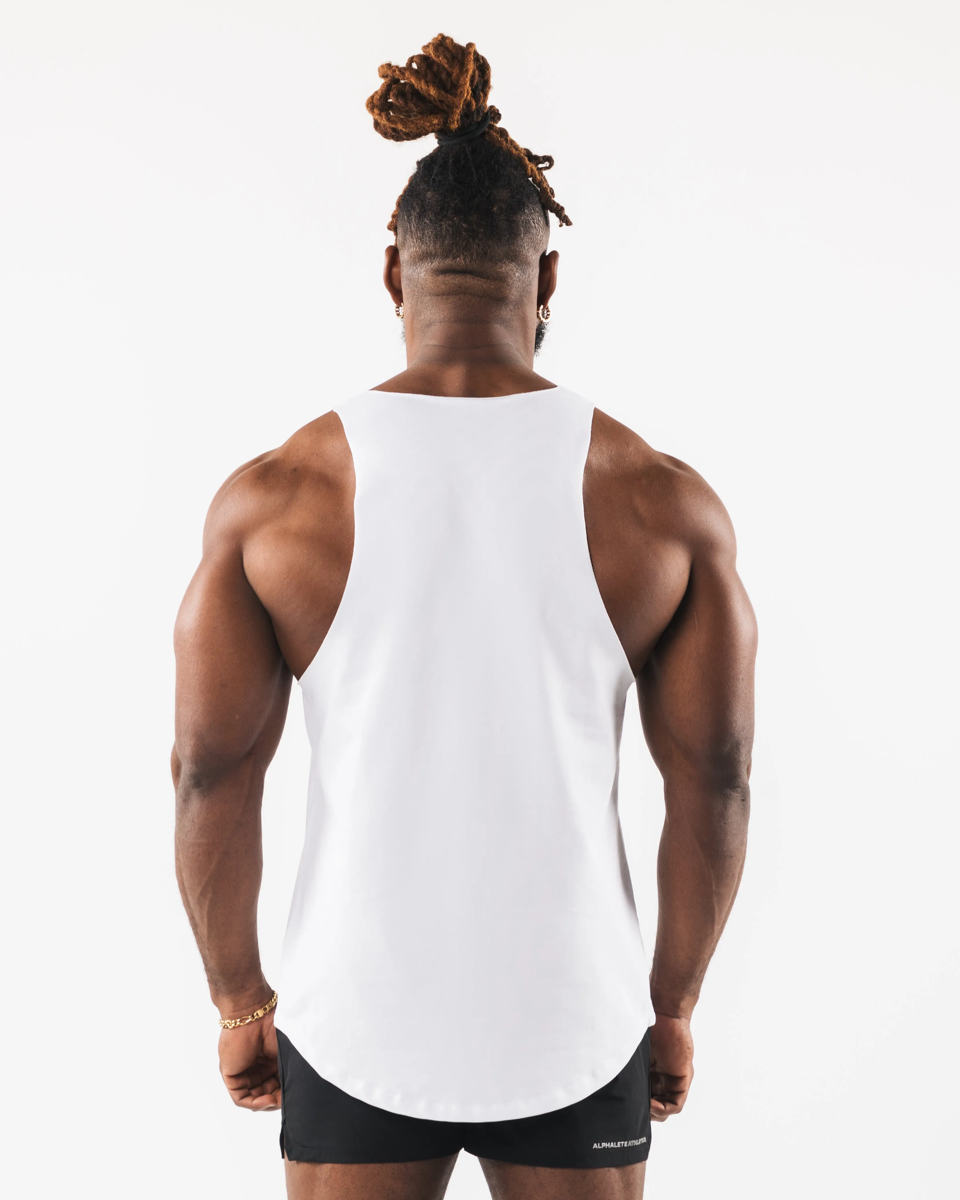 Wolf Head Raw Cut Tank - White