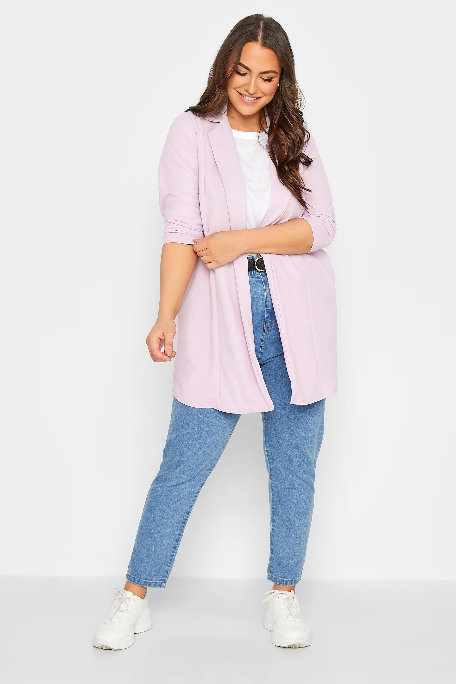 YOURS Curve Lilac Purple Longline Blazer