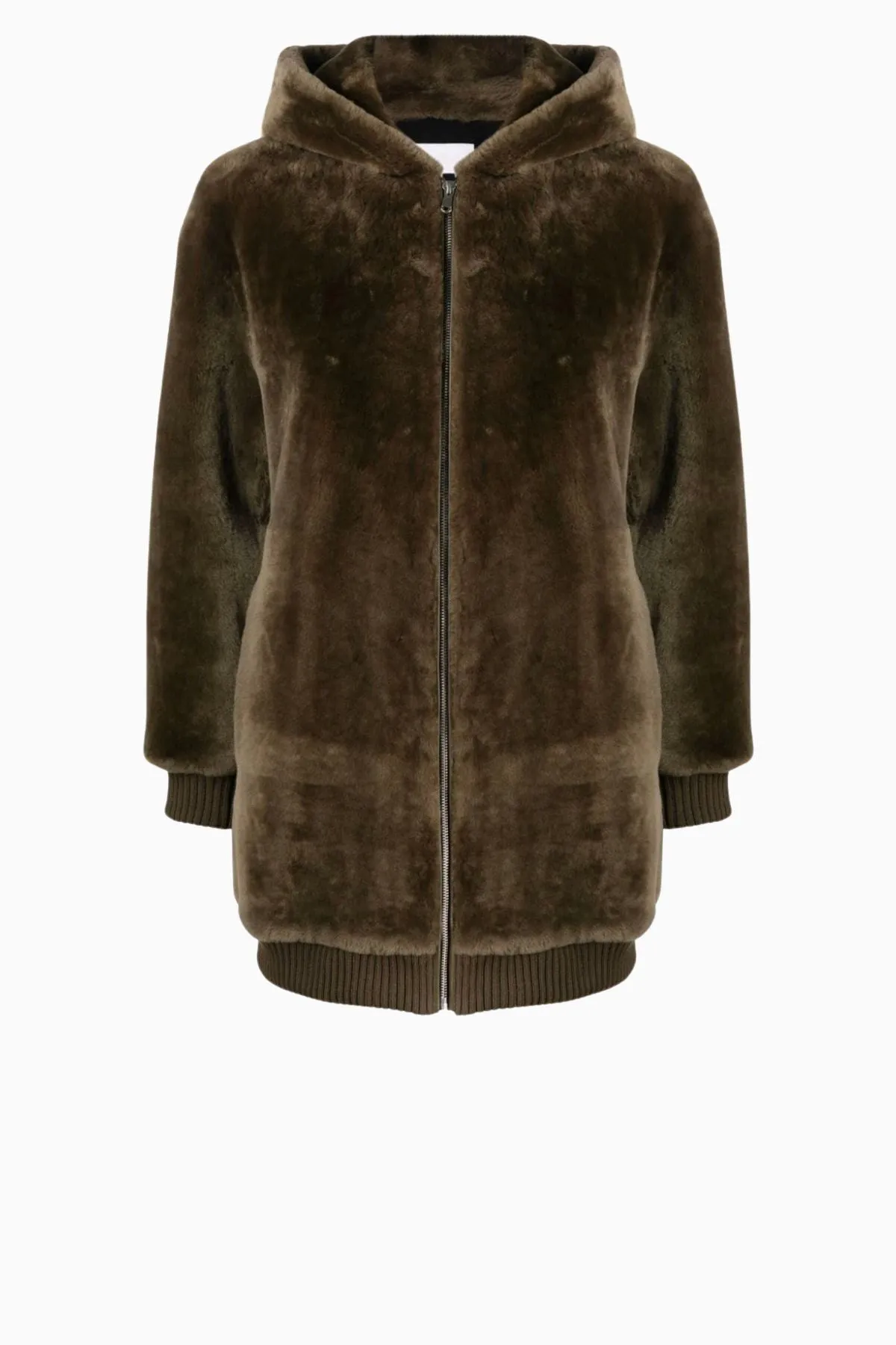 Yves Salomon Hooded Shearling Coat - Cypres